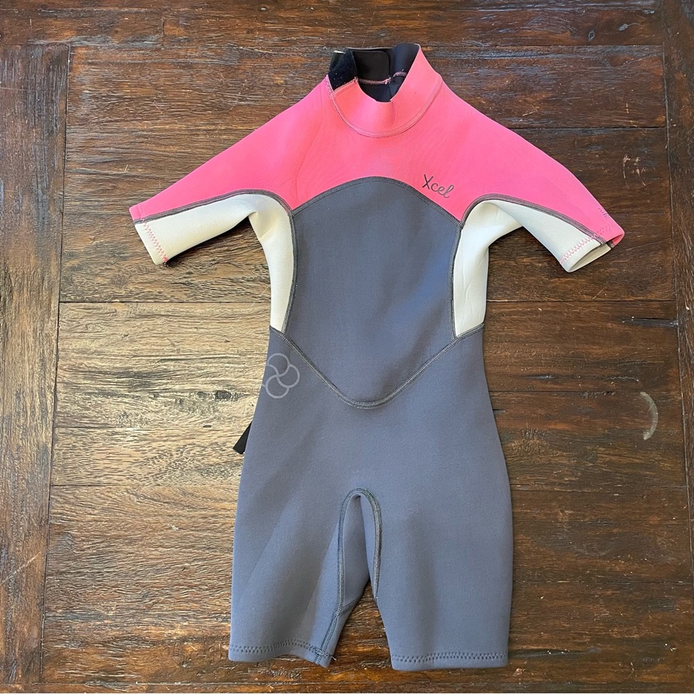 Kids Swim Wetsuit - Pink and Gray